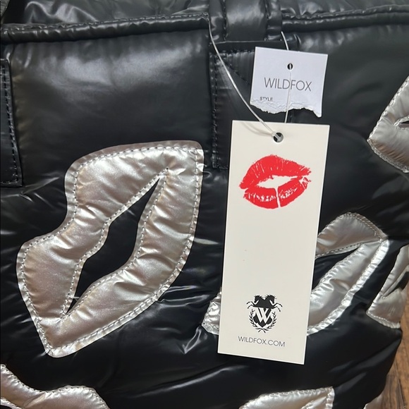 Wildfox Black and silver Tote or Shoulder Bag zipper NWT - Picture 13 of 17